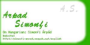 arpad simonfi business card